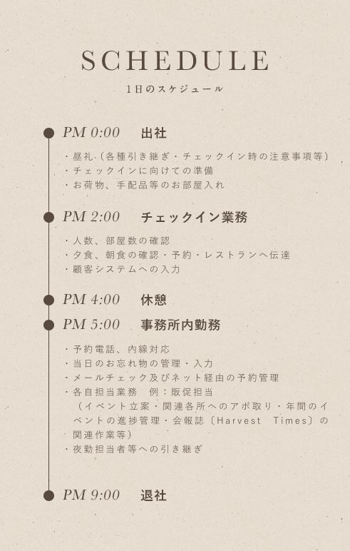 schedule,1日のスケジュール